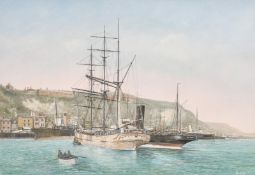 H. J. Lackner, Circa 1981, 'Dover Harbour, Circa 1900', gouache, signed with monogram and dated