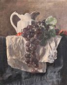 George Weissbort (1928-2013), a still life of a white jug and grapes, oil on canvas laid down, 10.5