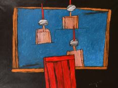 Alexander Menus (b. 1964), Swimming off the Coast, Persian Gulf, oil on canvas, signed, 47.25