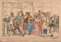William Heath (1794-1840), 'The March of Morality', hand coloured engraving, 10