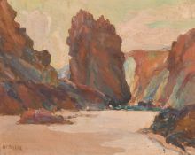Garstin Cox, a pair of scenes of Cornish Coves, probably Kynance, oil on board, signed, each 10