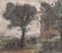 George Weissbort (1928-2013), 'Tree by the Farm', oil on board, 6