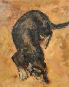 Koster, Circa 1959, an impressionst study of a resting dog, oil on canvas, signed and dated, 31.5