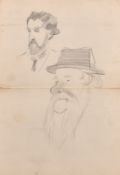 Bruce Bairnsfather (1888-1959), a pair of head studies, a collection of head studies, pencil on