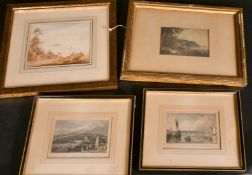 H. J. Johns, 'Breakwater and The Mew Stone from Mount Edgcumbe', watercolour, signed, 6.5