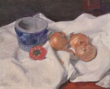 George Weissbort (1928-2013), 'The Blue Flemish Pot', oil on canvas laid down, signed, 10