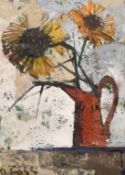 Oliver Foss (1920-2014), a still life of flowers in a jug, oil on canvas, signed, 13