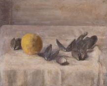 George Weissbort (1928-2013), a group of three unframed oil still life studies featuring mussels,