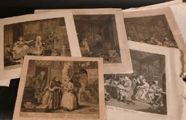 William Blake after Hogarth, 'Beggar's Opera, Act III,', stipple engravings, two examples and a