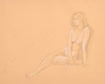 George Weissbort (1928-2013), a collection of four studies of female nudes, pencil chalk and crayon,