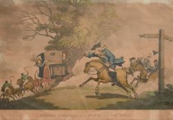 Thomas Rowlandson (1756-1827), 'Fillial Affection or a Trip to Gretna Green', hand coloured