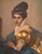 Manner of Cesare Tallone, a portrait of a beautiful young woman, oil on canvas, bears signature,