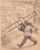 Attributed to Leonard Raven-Hill (1867-1942), 'The Postmaster General', ink and charcoal, 12.5