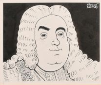 Nicolas Clerihew Bentley (1907-1978), a collection of three ink cartoons, each around 4.5