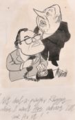 Kenneth Mahood, a political cartoon featuring Edward Heath, ink, signed, 6.25