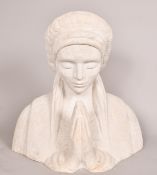 Florian Pilkington-Miksa (1950-2021), 'Praying Woman', composite stone, 21