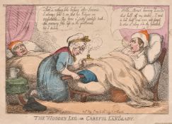 Thomas Rowlandson (1756-1827), 'The Wooden Leg, or Careful Landlady', hand coloured engraving, plate