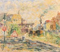 Einar Johansen (1883-1965) Danish, a city view, oil on canvas, signed, 24