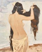 Maria Ivanova, 'By the Sea', oil on canvas, signed, 21.5