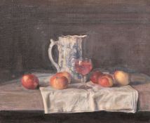 George Weissbort (1928-2013), a still life of a blue and white jug and other objects on a