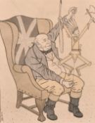 A collection of seven German cartoons from Lustige Blatter, each 10.5