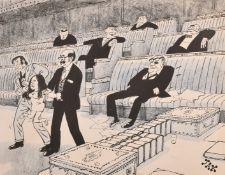 Raymond Allen Jackson, 'By Jove, That Nearly Woke Reggie Up', ink and watercolour, signed, 17