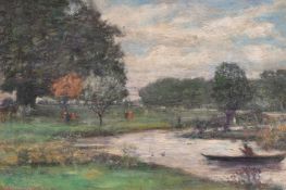 George Weissbort (1928-2013), two framed landscape views, oil on board, each 9.5