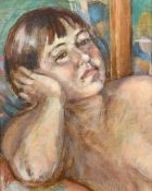 Manner of Renoir, study of a young girl, oil on board, 10