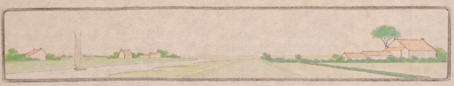 Circle of Susie Cooper, an album of eighteen pencil and watercolour designs, possibly for pottery,