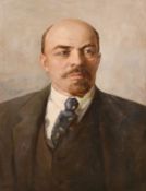 20th Century Soviet Subject, a head and shoulders portrait of Lenin in a button-down collar, oil