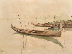 20th Century Continental School, a view of gondolas on the Grand Canal, indistinctly signed, 20.5