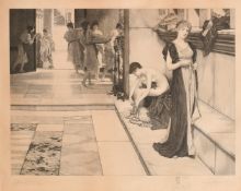 Lowenstam after Alma Tadema, a classical scene, etching signed in pencil by both artists, plate size