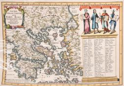 Heinrich Scherer, a hand coloured engraved map of the Greek Archipelago, plate size, 9
