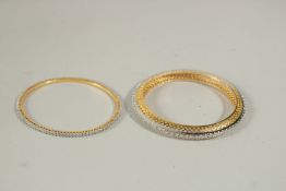 TWO DIAMANTE BRACELETS.
