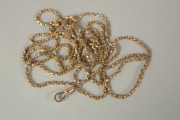 A 9ct GOLD GUARD CHAIN, 150cms long. Approx. 41grms.