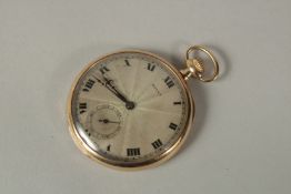 AN EDWARDIAN 9ct GOLD ROLEX POCKET WATCH.