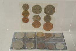 1953 COIN SET in perspex case and A SET OF GREEK COINS.