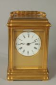 A GOOD 19TH CENTURY FRENCH BRASS CARRIAGE CLOCK. No. 2402.