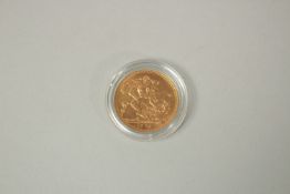 1976, A FULL GOLD SOVEREIGN in capsule.