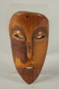 A SOUTH SEAS CARVED BONE MASK. 16cms long x 8cms wide.