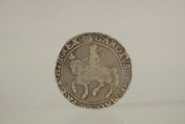 A CHARLES I 1624 -1649 HALF CROWN, FINE.