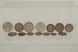 EDWARD VII FLORINS, 1904, 1909 & 1918 AND VARIOUS COINS.