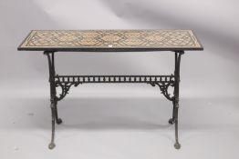 A GOOD EARLY 19TH CENTURY / LATE 18TH CENTURY MOSAIC MARBLE TOP. 20cms long x 45cms wide, on a