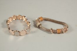 TWO DIAMANTE BRACELETS.