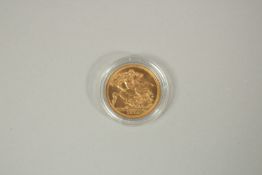 1974, A FULL GOLD SOVEREIGN in capsule.