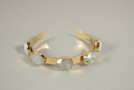 A BRACELET SET WITH FIVE HARD STONES.
