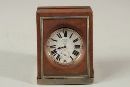 A LARGE EIGHT-DAY CHROME POCKET WATCH. 7cm diameter, in a leather and silver case. J. C. VICKERY.