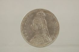 THE QUEEN VICTORIA SILVER DOUBLE FLORIN, 1889. Jubilee Mint, boxed.