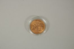 1966, UNCIRCULATED FULL GOLD SOVEREIGN in presentation box.