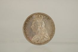 A VICTORIAN JUBILEE HEAD HALF CROWN, 1887.